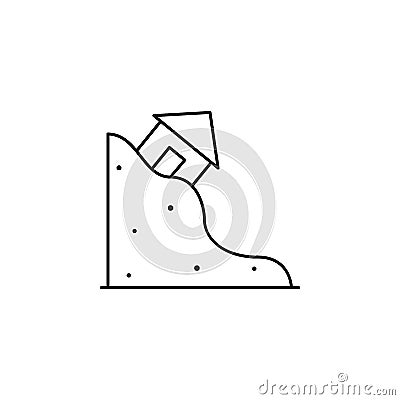 Landslide icon. Element of natural disaster icon Stock Photo