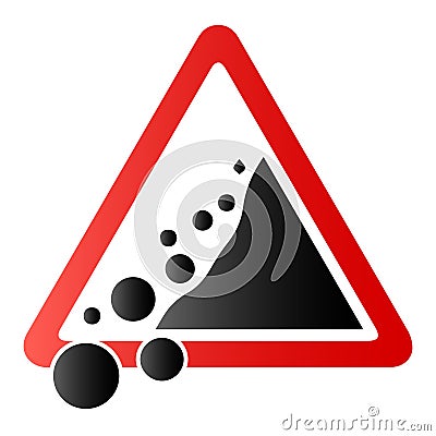 landslide-prone road sign Vector Illustration