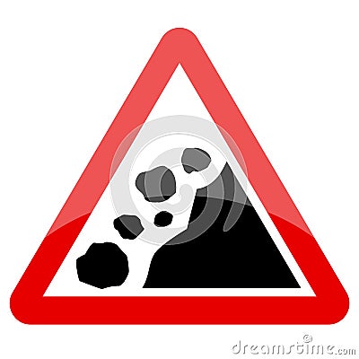 Landslide warning sign Vector Illustration