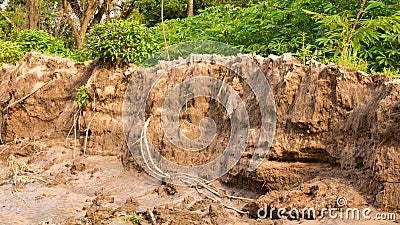 Landslides soil erosion Stock Photo
