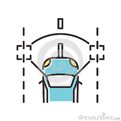 Lane keeping assist RGB color icon Vector Illustration