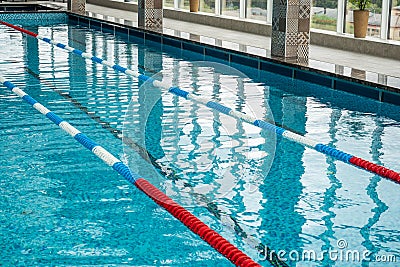 Lane are limited floats in swimming pool Stock Photo