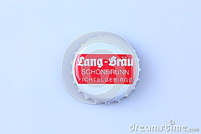 Lang-Brau Schonbrunn beer cap Editorial Stock Photo