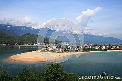 Lang Co beach from Hai Van pass, Hue, Viet Nam. Stock Photo