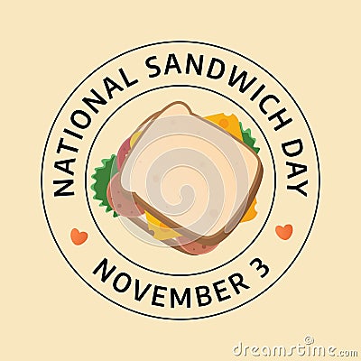 Flyers promoting National Sandwich Day or associated events can feature National Sandwich Day-related vector Vector Illustration