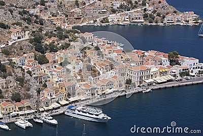 LGreece, Symi. View of the harbor. Stock Photo