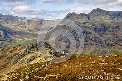 Langdale Pikes mountains Stock Photo