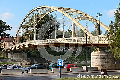 Langer arch bridge in Gyor, Hungary Stock Photo