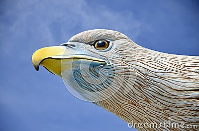 Langkawi Eagle Monument Head and Face Close-up Detail Editorial Stock Photo