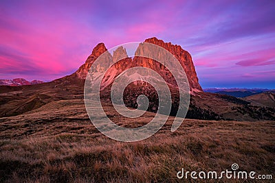 Langkofel, Sassolungo, Dolomites, Italy Stock Photo