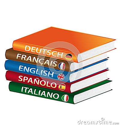 Language books Vector Illustration