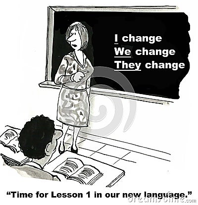 The Language of Change Stock Photo