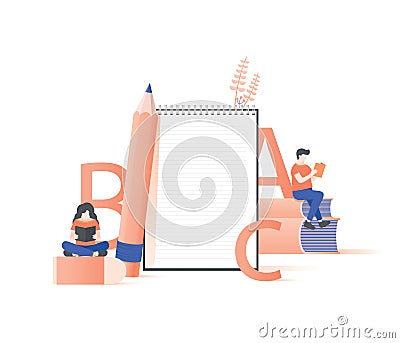 language course illustration illustration vector on white background. Vector Illustration