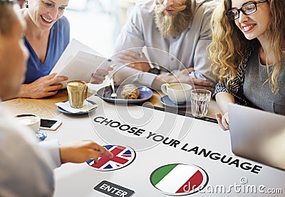 Language Dictionary English Italian Concept Stock Photo