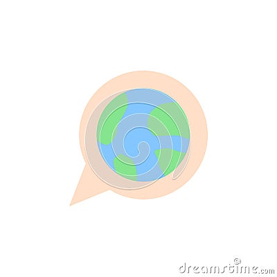 Language, Earth, bubble icon. Simple color vector elements of knowledge icons for ui and ux, website or mobile application Stock Photo