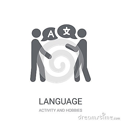 Language icon. Trendy Language logo concept on white background Vector Illustration