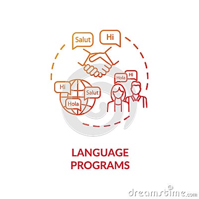 Language programs concept icon Vector Illustration