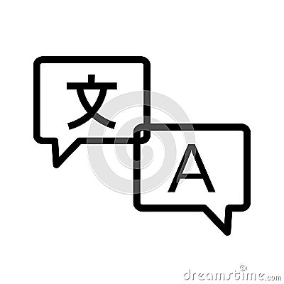 Language translation icon on white background. flat style. translate service icon for your web site design, logo, app, UI. Stock Photo