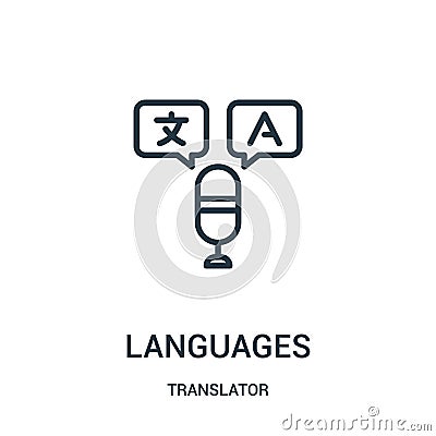 languages icon vector from translator collection. Thin line languages outline icon vector illustration. Linear symbol for use on Vector Illustration