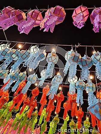 Lanna lantern in Chiangmai Thailand Stock Photo