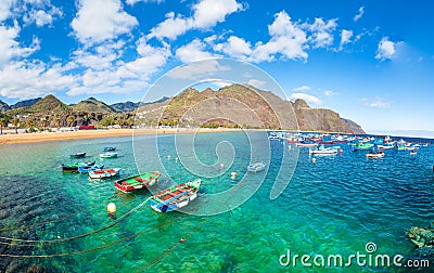 Lanscape with Las teresitas beach, Tenerife Stock Photo