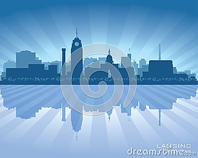 Lansing Michigan city skyline vector silhouette Vector Illustration