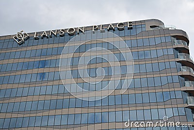 Lanson place hotel facade in Pasay, Philippines Editorial Stock Photo