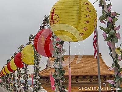 Lantern colors chinese celebration at Hsi Lai Temple Editorial Stock Photo
