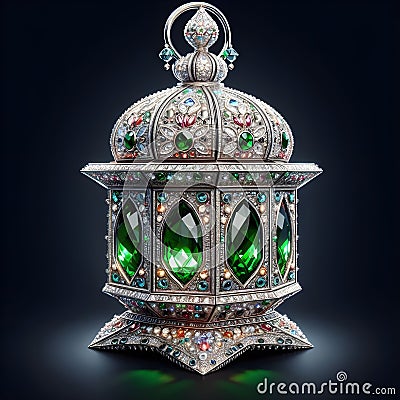 A lantern Fanos Ramadan decoration jewelry ai generator Stock Photo