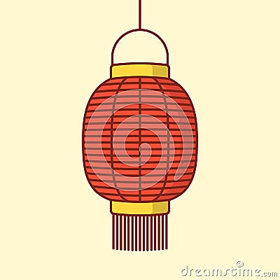 Lantern icon, Chinese or Japanese red lantern Vector Illustration