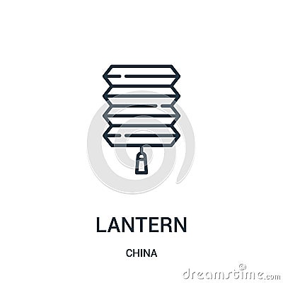 lantern icon vector from china collection. Thin line lantern outline icon vector illustration. Linear symbol for use on web and Vector Illustration