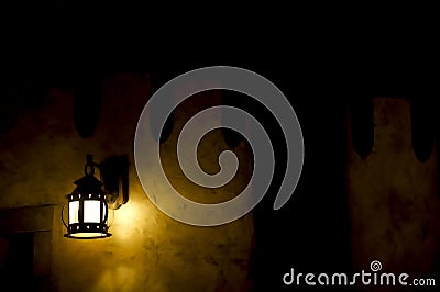 Lantern illuminating darkness Stock Photo
