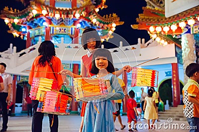 Lantern parade at Thean Hou Temple, Kuala Lumpur Editorial Stock Photo