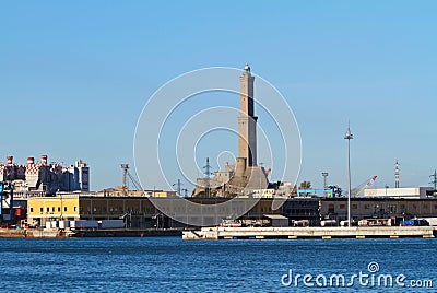 Lanterna - Lighthouse in Genova, Stock Photo