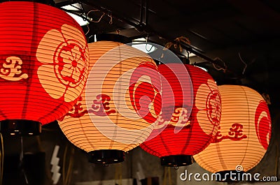 Lanterns of Gion festival, Kyoto Japan summer Stock Photo