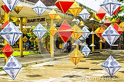 Lanterns in Hue Imperial City. Mid autumn Festival. Editorial Stock Photo