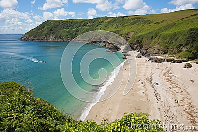 Lantic Bay beach Cornwall England near Fowey and Polruan Stock Photo