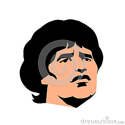 Footballer Diego Armando Maradona Vector Illustration