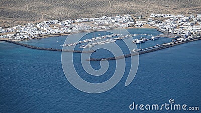 Breakwater structure at Caleta del Sebo Editorial Stock Photo