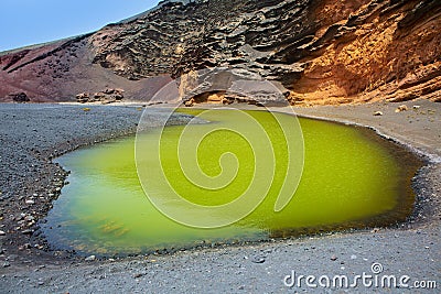 Lanzarote El Golfo Lago de los Clicos Stock Photo