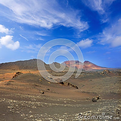 Lanzarote Timanfaya Fire Mountains volcanic lava Stock Photo