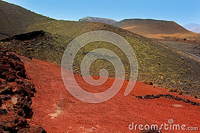 Lanzarote Timanfaya Fire Mountains volcanic lava Stock Photo