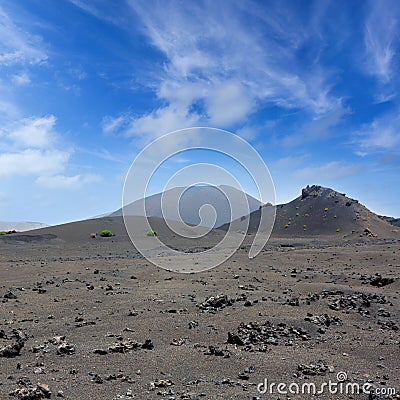 Lanzarote Timanfaya Fire Mountains volcanic lava Stock Photo