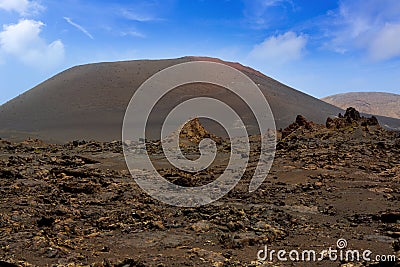 Lanzarote Timanfaya Fire Mountains volcanic lava Stock Photo