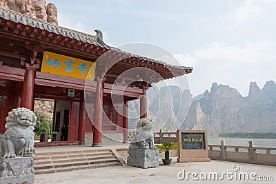 LANZHOU, CHINA - SEP 30 2014: Bingling Cave Temple(UNESCO World Editorial Stock Photo
