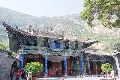 LANZHOU, CHINA - SEP 29 2014: Mani Temple at Five-Spring Mountain (Wuquanshan Park). a famous landscape in Lanzhou, Gansu, China. Editorial Stock Photo