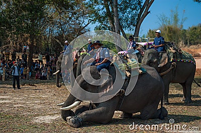 Lao Elephant Festival, Hongsa, Laos. Editorial Stock Photo