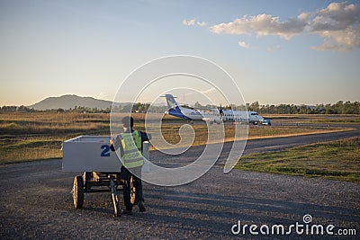 LAO PHONSAVAN AIRPORT Editorial Stock Photo