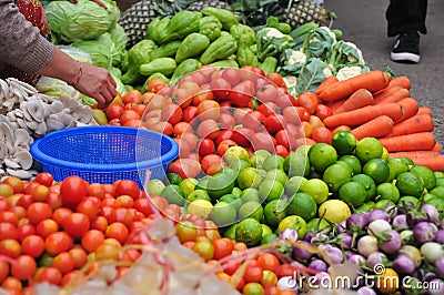 Lao street market Stock Photo