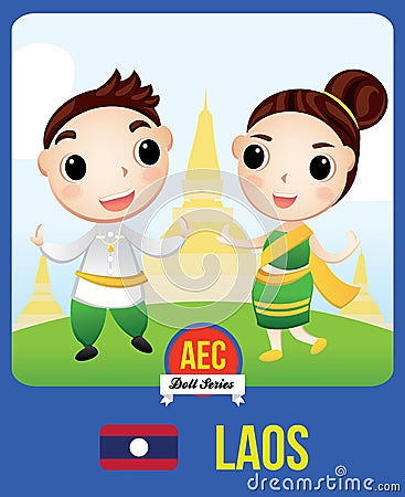 Laos AEC doll Vector Illustration